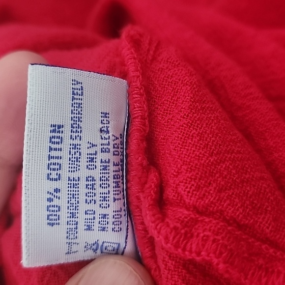 Oh My Gauze! Tortus Long Sleeve Cowl Neck Lagenlook Tunic Top Red One Size - Picture 12 of 12